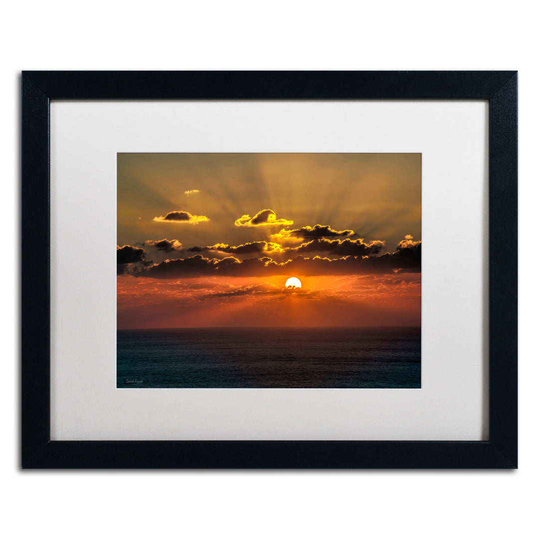 David Ayash Mediterranean Sunset Black Wooden Framed Art 18 x 22 Inches Image 1