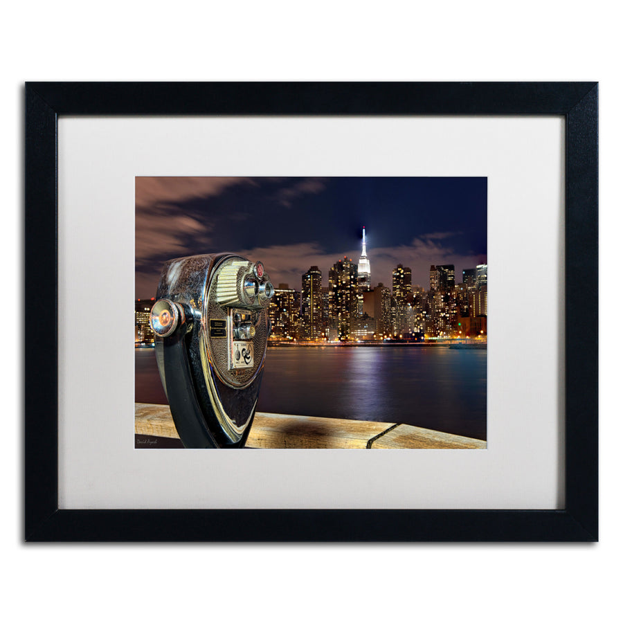 David Ayash Midtown Over the East River-III Black Wooden Framed Art 18 x 22 Inches Image 1