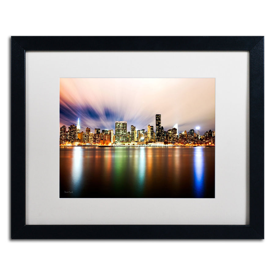 David Ayash Midtown Over the East River-IV Black Wooden Framed Art 18 x 22 Inches Image 1