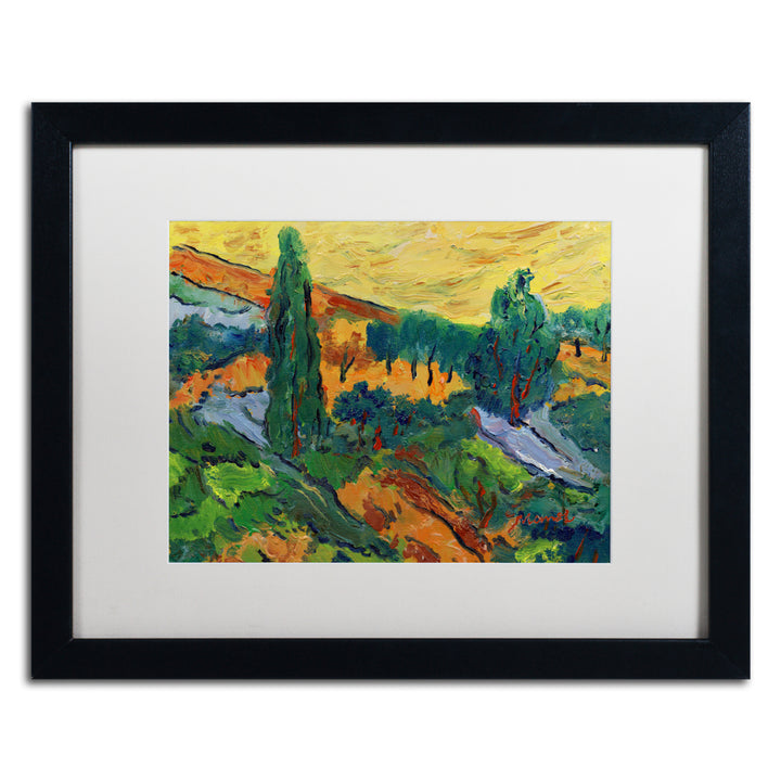 Manor Shadian Sunset Ends a Summer Day Black Wooden Framed Art 18 x 22 Inches Image 1