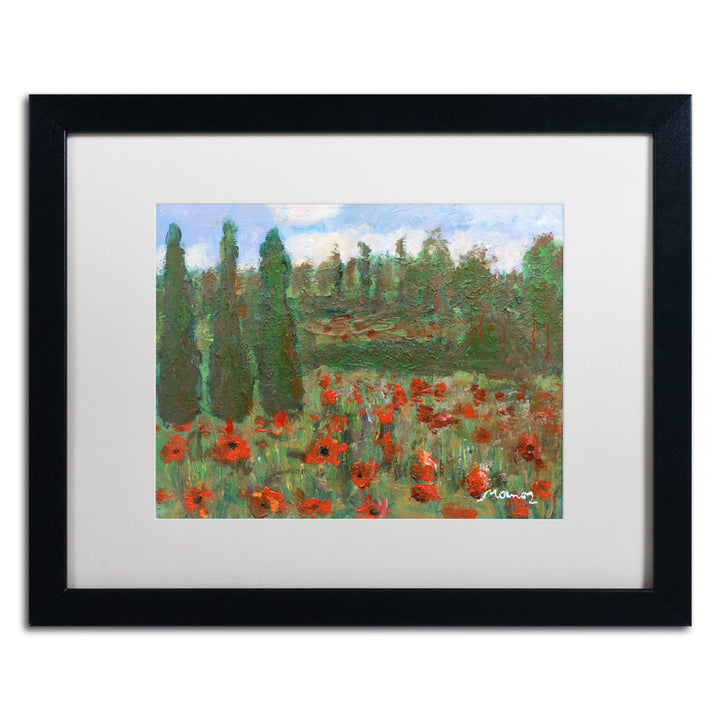 Manor Shadian Red Poppies in the Wood Black Wooden Framed Art 18 x 22 Inches Image 1