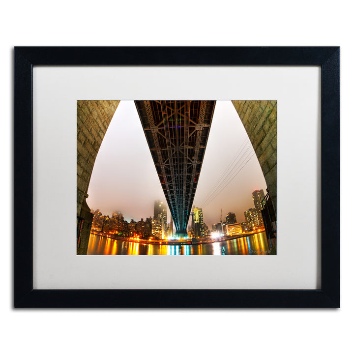 David Ayash Under the Queensboro Bridge Black Wooden Framed Art 18 x 22 Inches Image 1