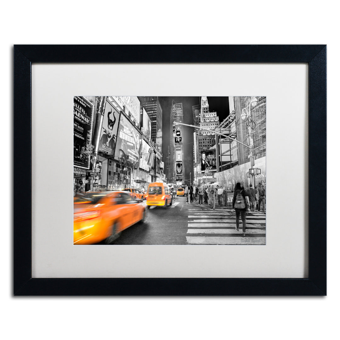 David Ayash Times Square Black Wooden Framed Art 18 x 22 Inches Image 1