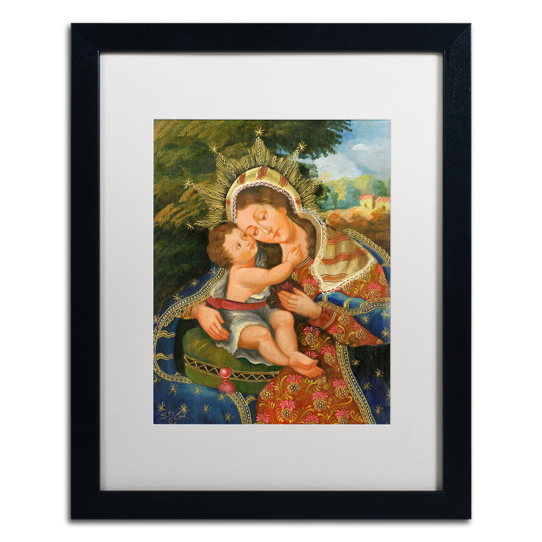Masters Fine Art The Virgin and Son III Black Wooden Framed Art 18 x 22 Inches Image 1