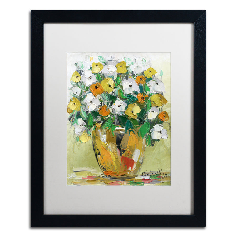 Hai Odelia Spring Flowers in a Vase 4 Black Wooden Framed Art 18 x 22 Inches Image 1