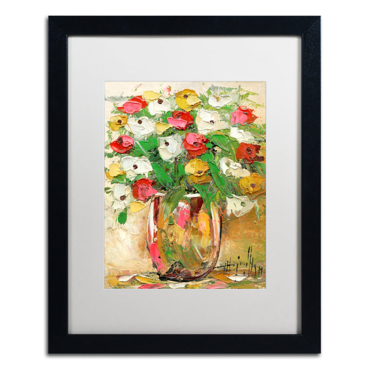 Hai Odelia Spring Flowers in a Vase 7 Black Wooden Framed Art 18 x 22 Inches Image 1