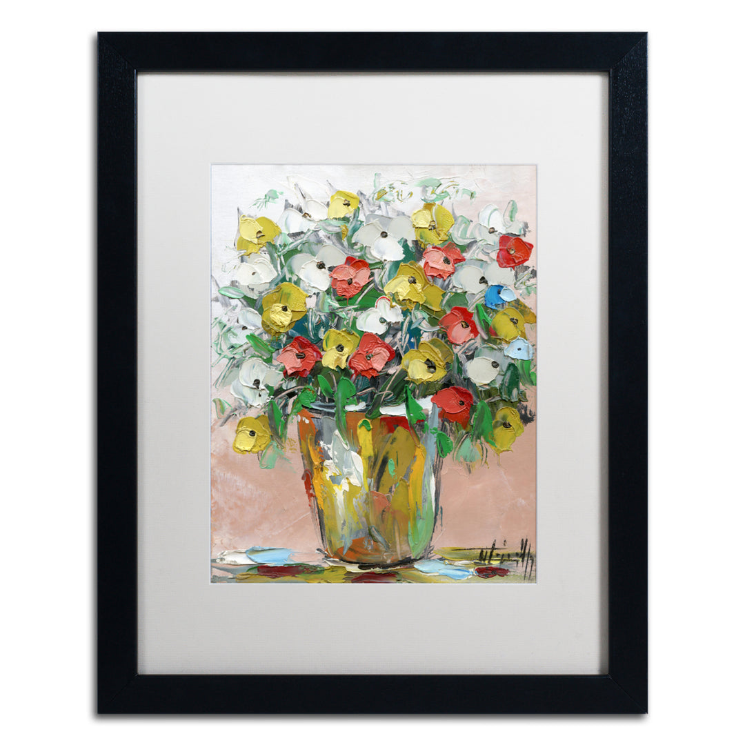 Hai Odelia Spring Flowers in a Vase 6 Black Wooden Framed Art 18 x 22 Inches Image 1