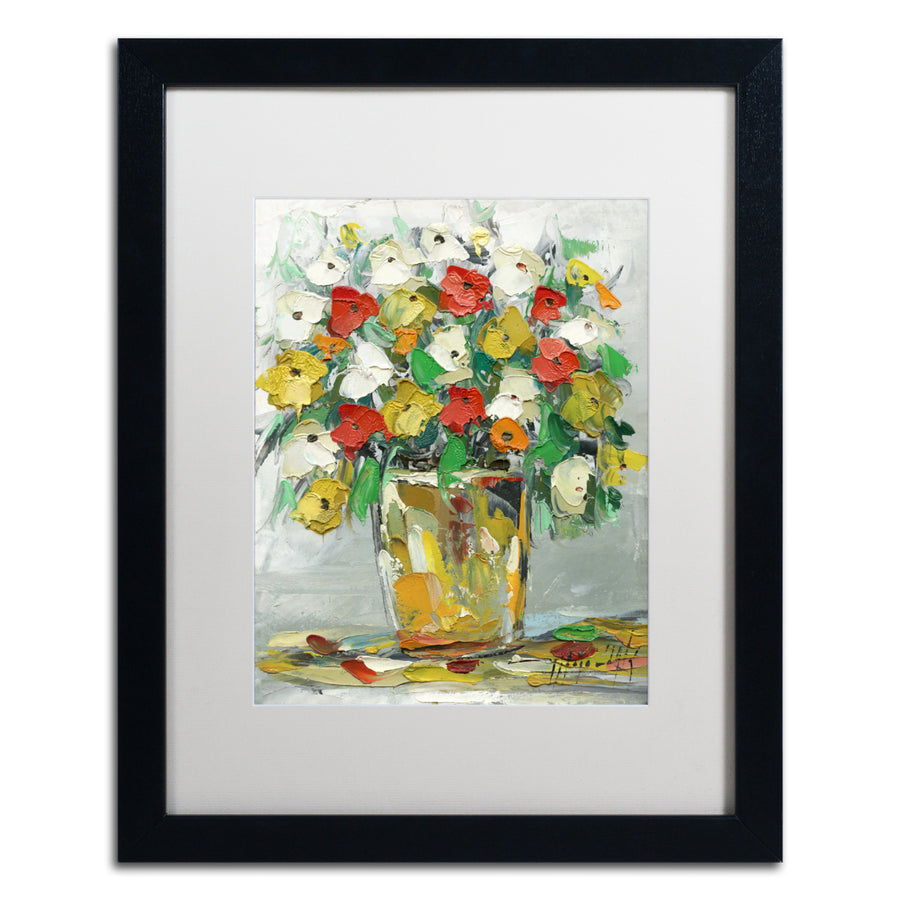 Hai Odelia Spring Flowers in a Vase 11 Black Wooden Framed Art 18 x 22 Inches Image 1