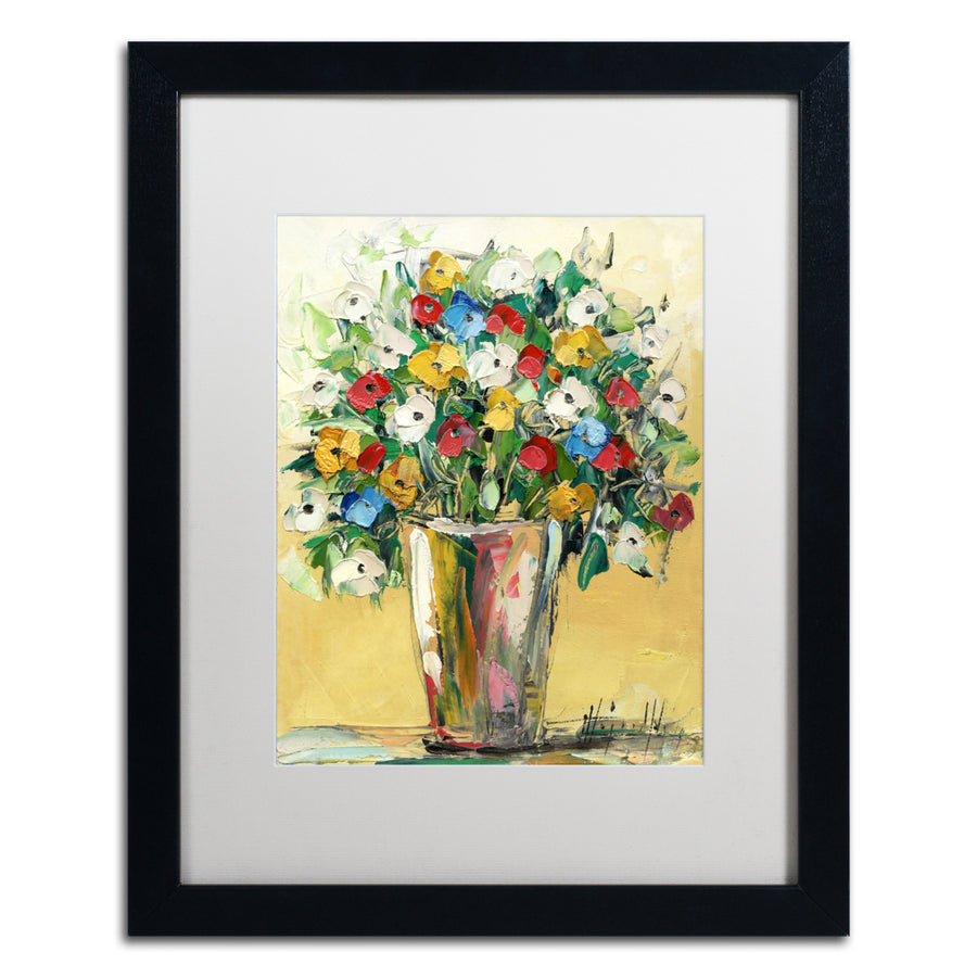Hai Odelia Spring Flowers in a Vase 9 Black Wooden Framed Art 18 x 22 Inches Image 1