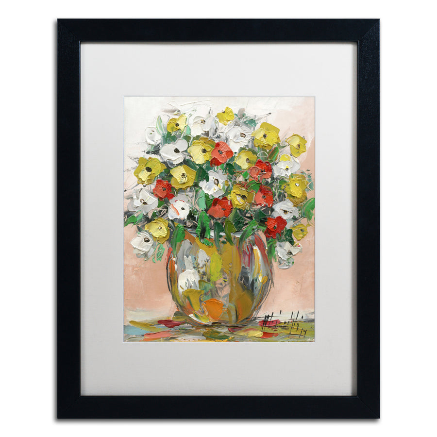Hai Odelia Spring Flowers in a Vase 8 Black Wooden Framed Art 18 x 22 Inches Image 1