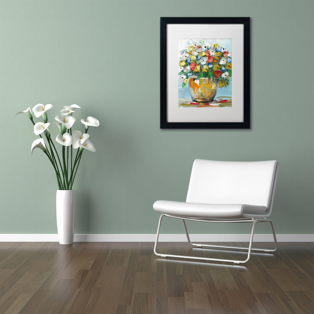 Hai Odelia Spring Flowers in a Vase 3 Black Wooden Framed Art 18 x 22 Inches Image 2