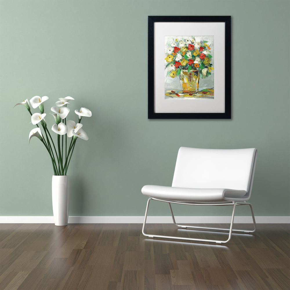 Hai Odelia Spring Flowers in a Vase 11 Black Wooden Framed Art 18 x 22 Inches Image 2