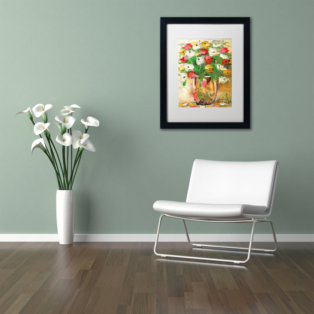 Hai Odelia Spring Flowers in a Vase 7 Black Wooden Framed Art 18 x 22 Inches Image 2