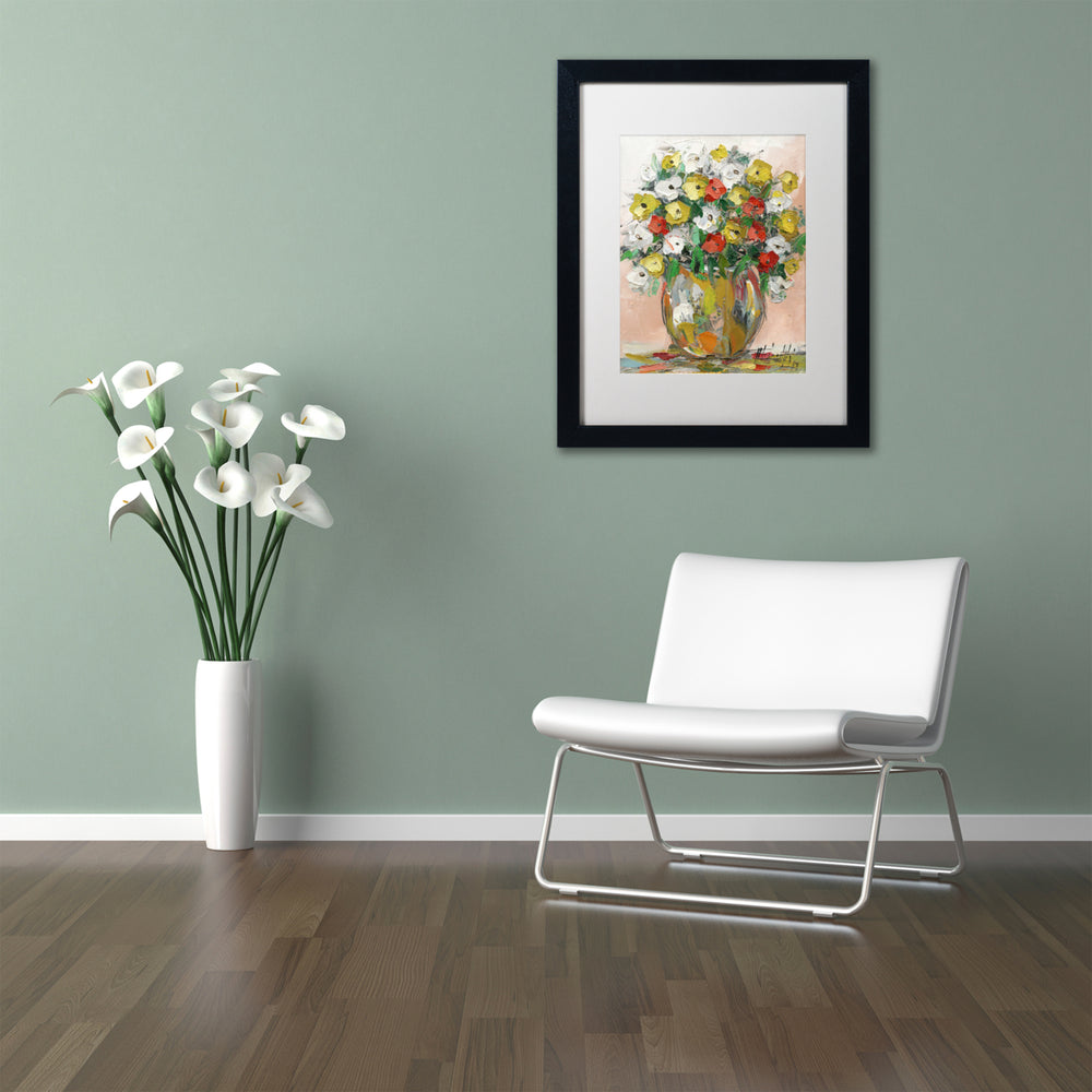 Hai Odelia Spring Flowers in a Vase 8 Black Wooden Framed Art 18 x 22 Inches Image 2