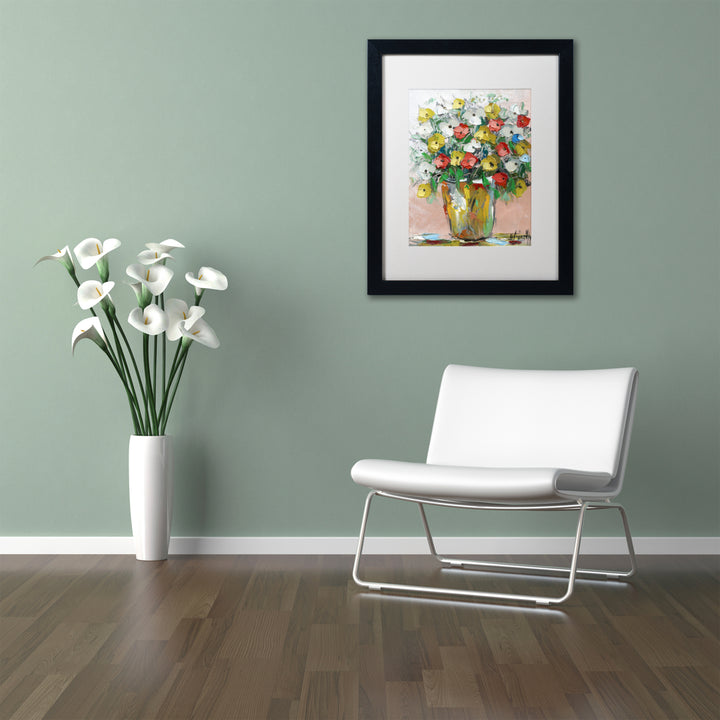 Hai Odelia Spring Flowers in a Vase 6 Black Wooden Framed Art 18 x 22 Inches Image 2