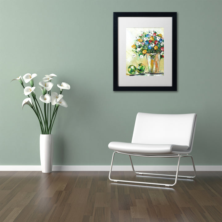 Hai Odelia Spring Flowers in a Vase 5 Black Wooden Framed Art 18 x 22 Inches Image 2