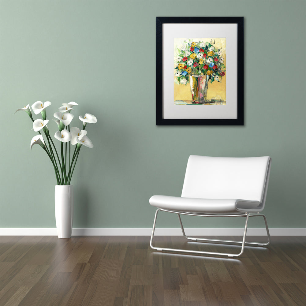 Hai Odelia Spring Flowers in a Vase 9 Black Wooden Framed Art 18 x 22 Inches Image 2