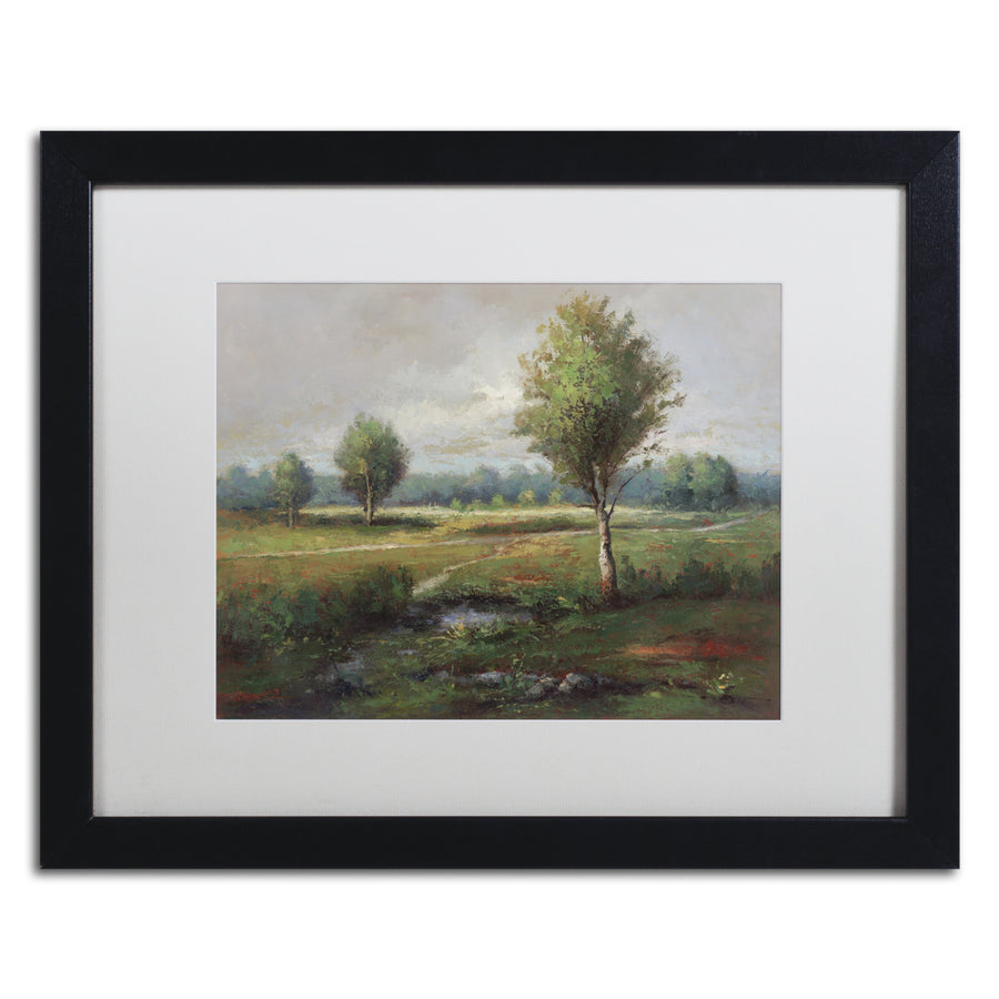 Daniel Moises Lonely Tree Black Wooden Framed Art 18 x 22 Inches Image 1
