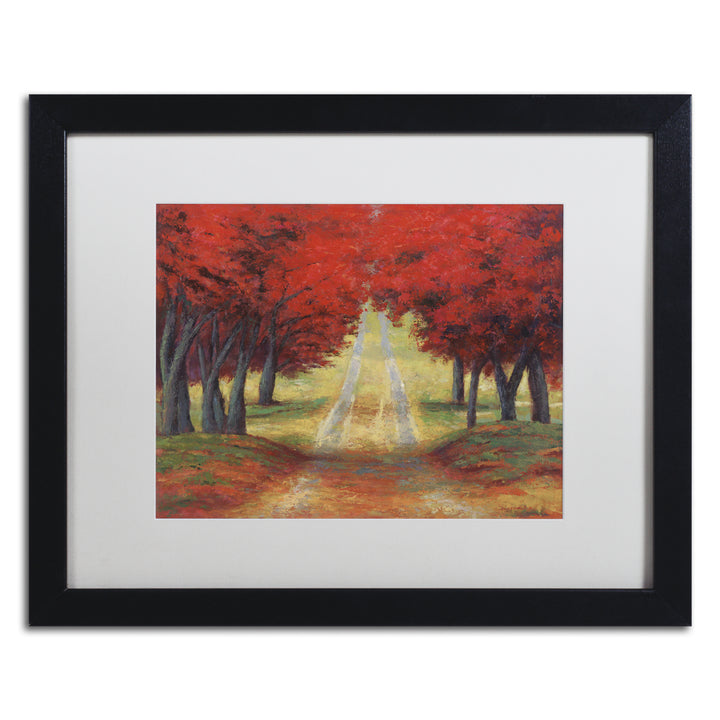 Daniel Moises Autumn Pathway Black Wooden Framed Art 18 x 22 Inches Image 1