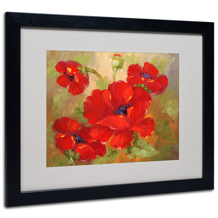 Poppies Black Wooden Framed Art 18 x 22 Inches Image 1