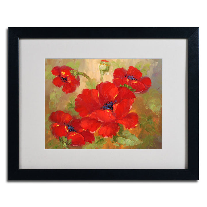 Poppies Black Wooden Framed Art 18 x 22 Inches Image 2