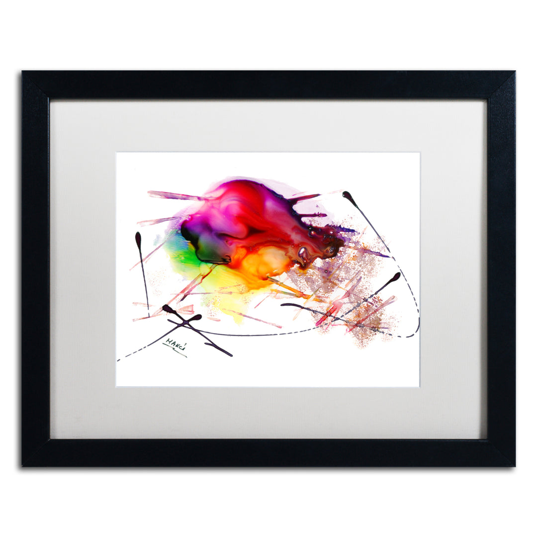Mako Abstract 02 Black Wooden Framed Art 18 x 22 Inches Image 1