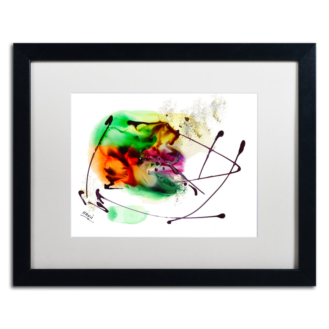 Mako Abstract 03 Black Wooden Framed Art 18 x 22 Inches Image 1