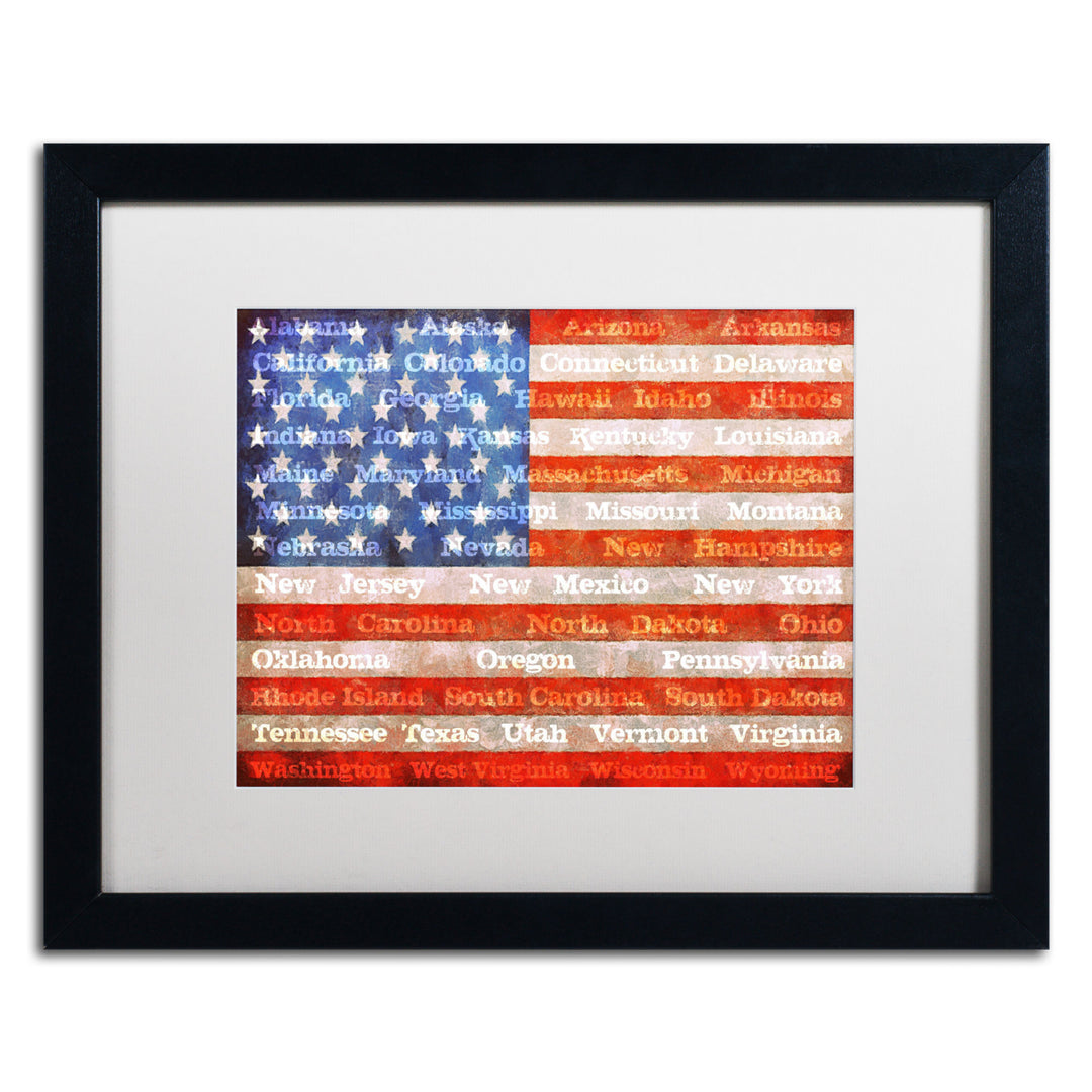 Michelle Calkins American States Black Wooden Framed Art 18 x 22 Inches Image 1