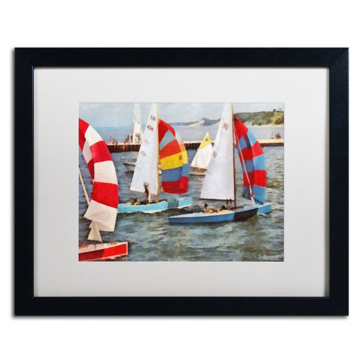 Michelle Calkins After the Regatta Black Wooden Framed Art 18 x 22 Inches Image 1