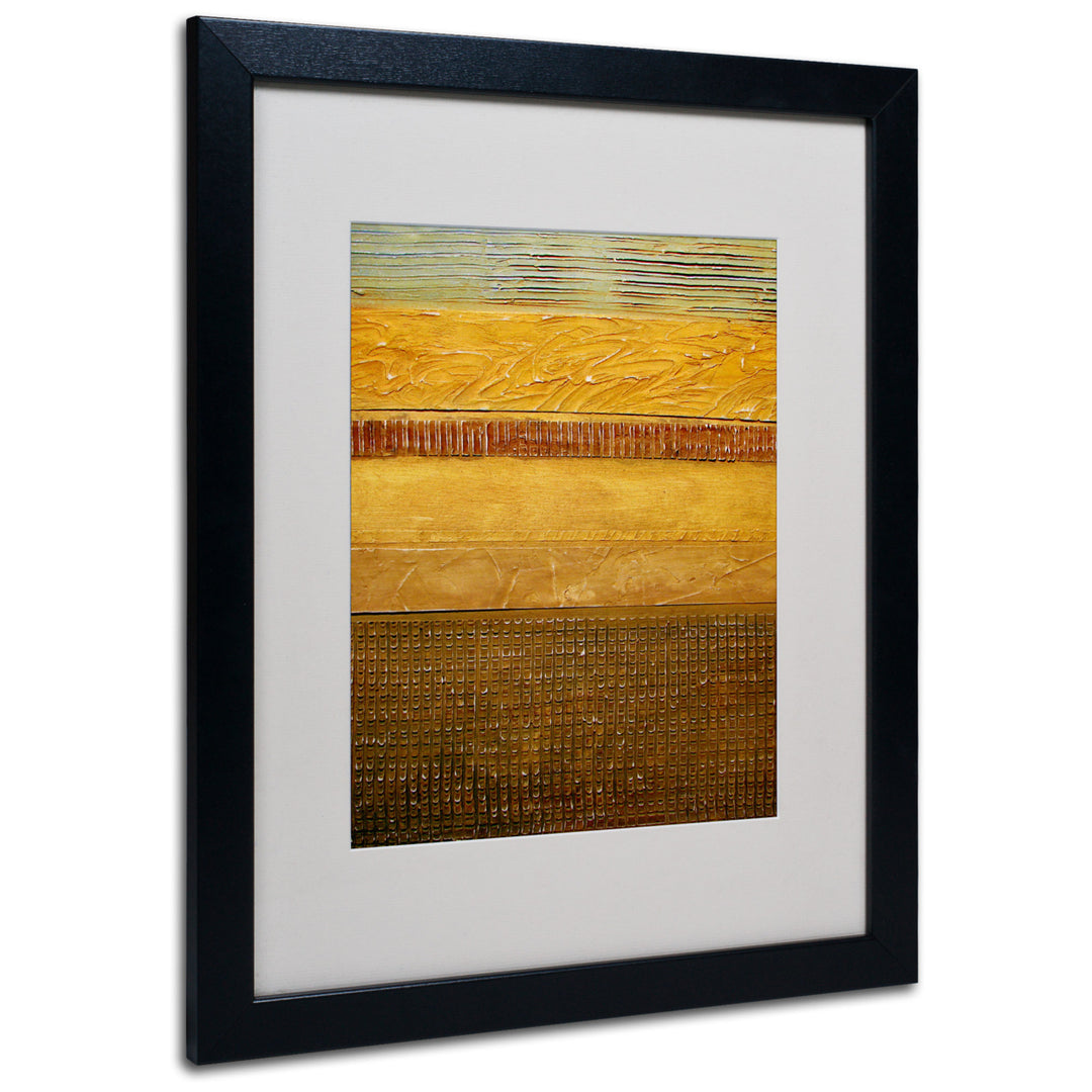 Michelle Calkins Earth Layers Abstract Black Wooden Framed Art 18 x 22 Inches Image 1