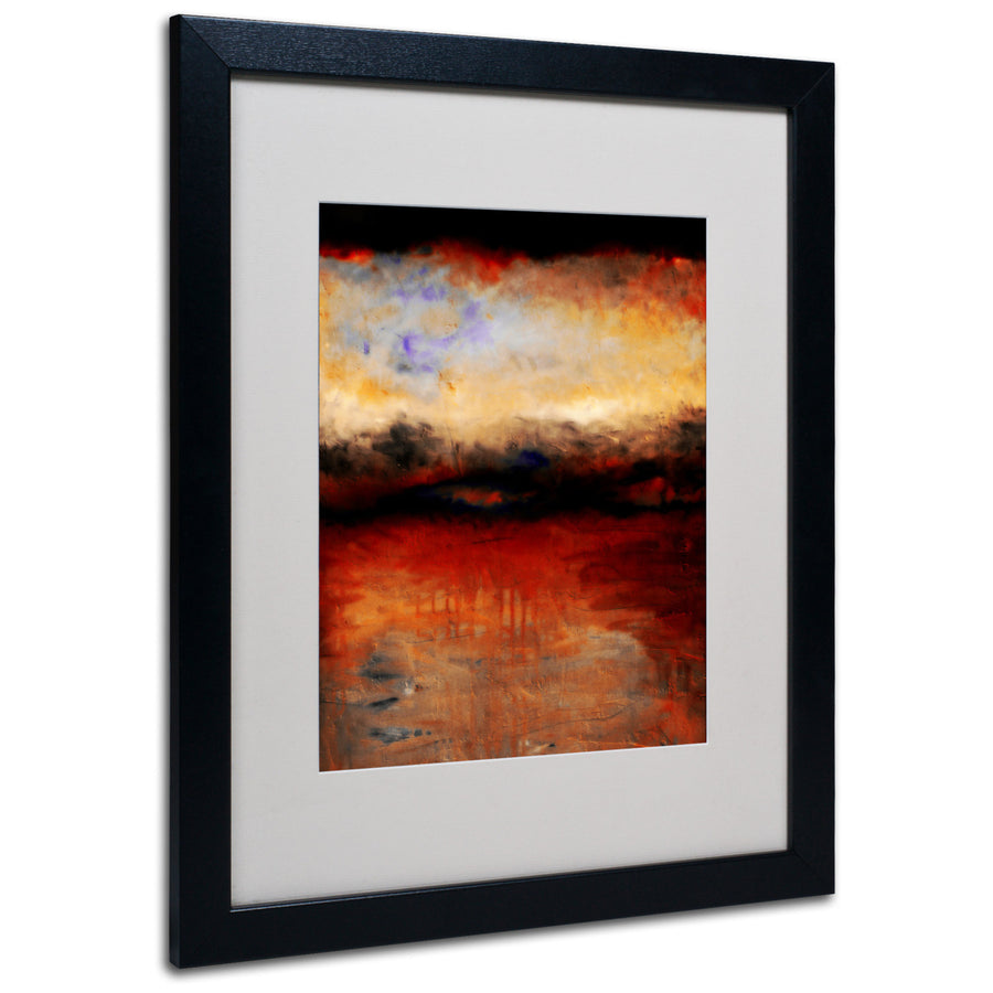 Michelle Calkins Red Skies at Night Black Wooden Framed Art 18 x 22 Inches Image 1