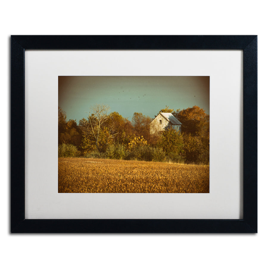 PIPA Fine Art Abandoned Barn In The Trees Black Wooden Framed Art 18 x 22 Inches Image 1