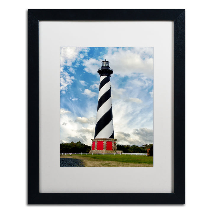 PIPA Fine Art Cape Hatteras Lighthouse Black Wooden Framed Art 18 x 22 Inches Image 1