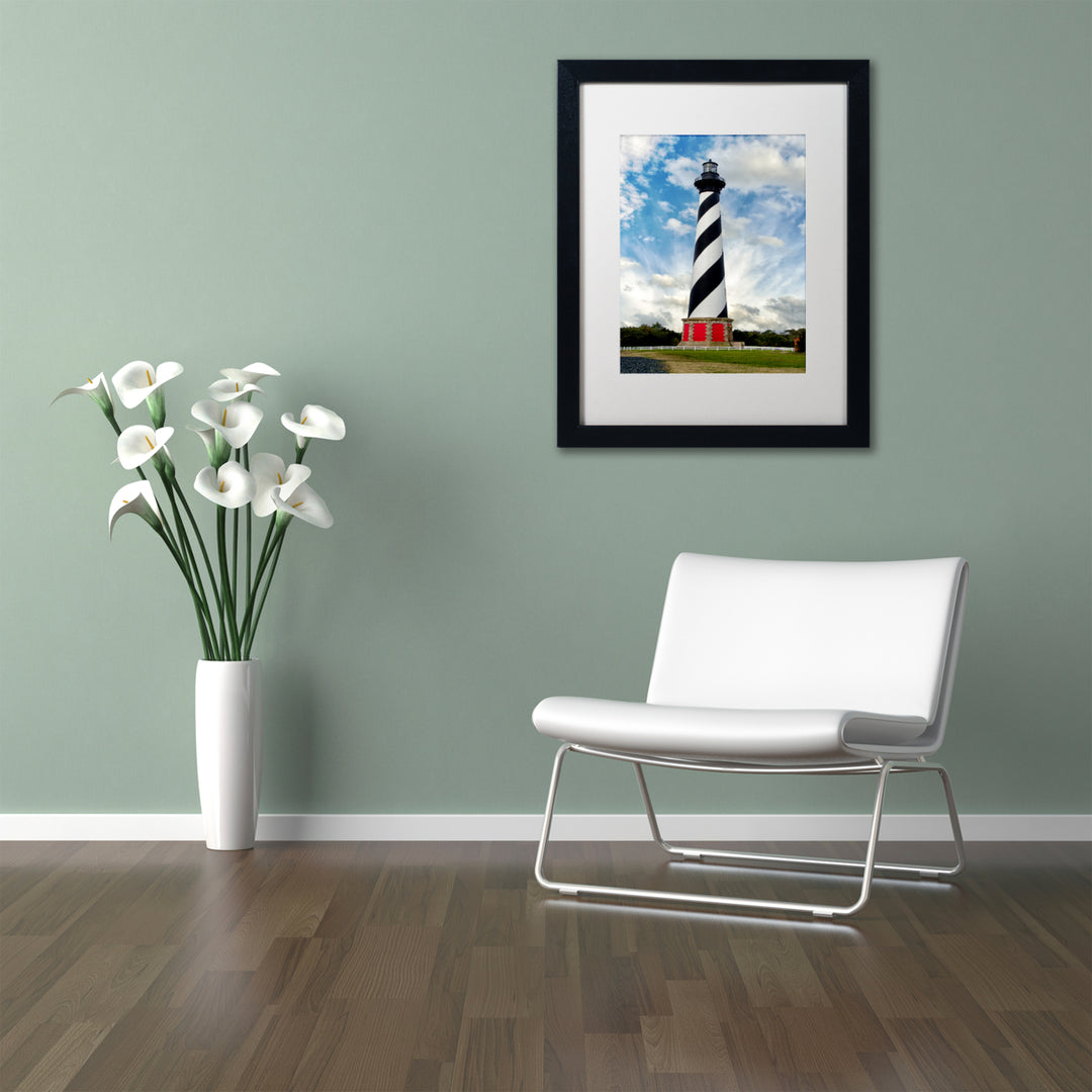PIPA Fine Art Cape Hatteras Lighthouse Black Wooden Framed Art 18 x 22 Inches Image 2