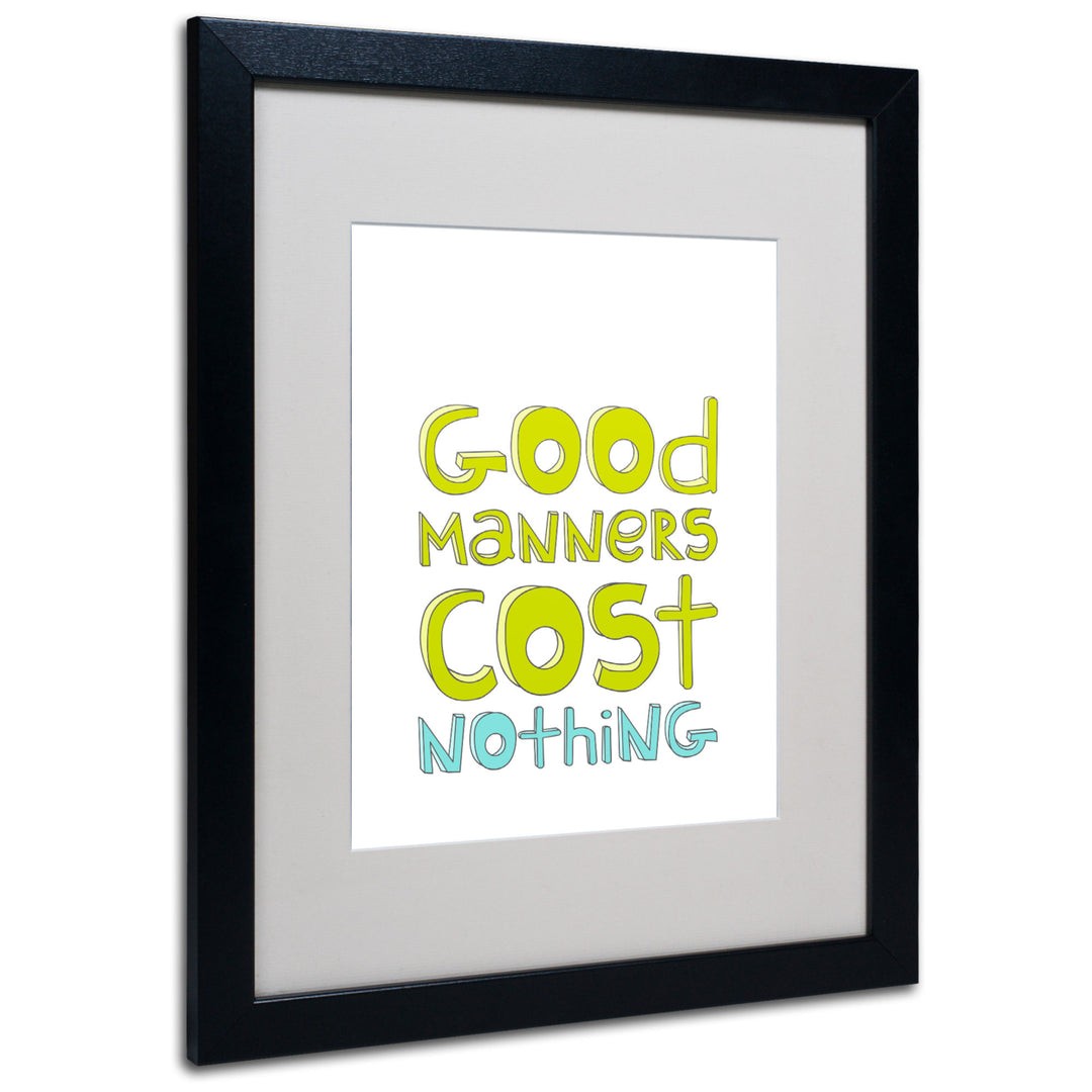 Megan Romo Good Manners Black Wooden Framed Art 18 x 22 Inches Image 1