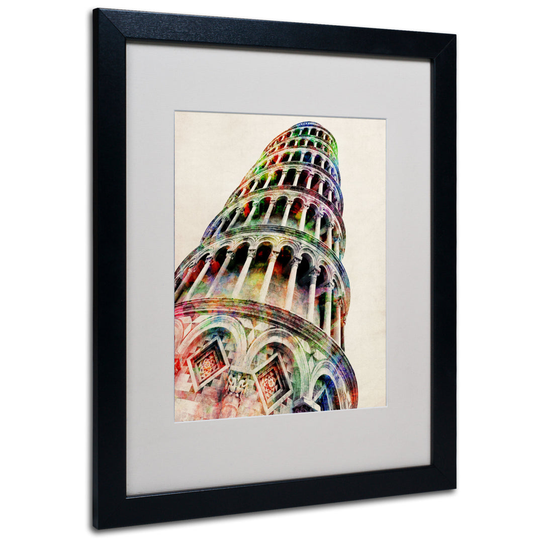 Michael Tompsett Leaning Tower Pisa Black Wooden Framed Art 18 x 22 Inches Image 1