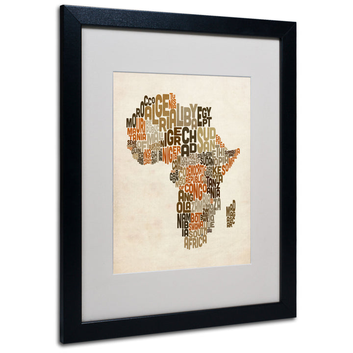 Michael Tompsett Africa Text Map Black Wooden Framed Art 18 x 22 Inches Image 1