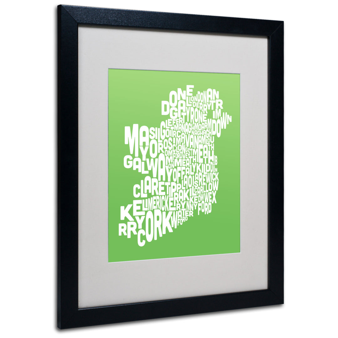 Michael Tompsett LIME-Ireland Text Map Black Wooden Framed Art 18 x 22 Inches Image 1