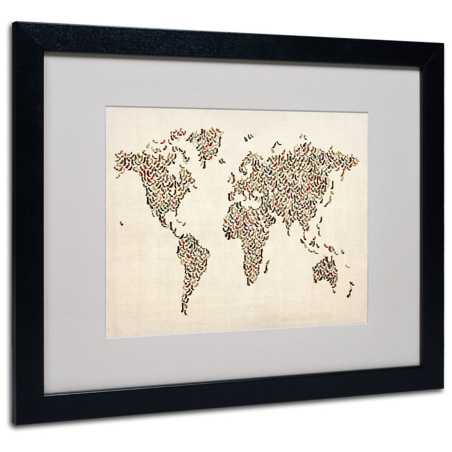 Michael Tompsett Ladies Shoes World Map Black Wooden Framed Art 18 x 22 Inches Image 1