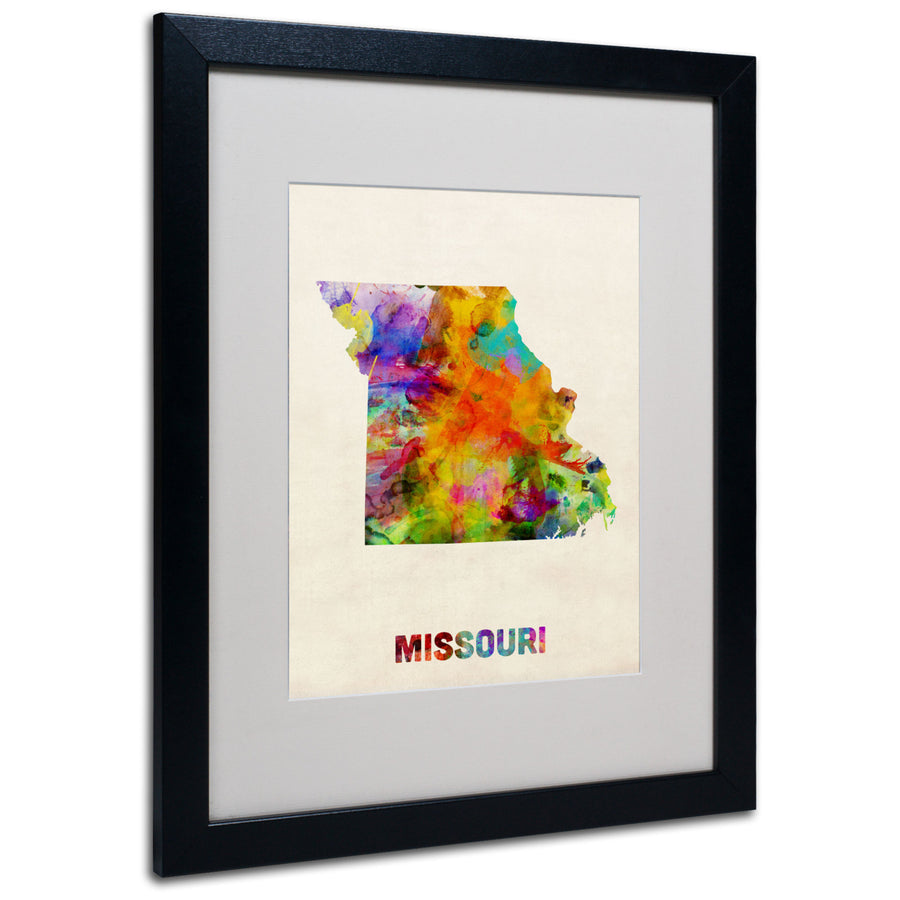 Michael Tompsett Missouri Map Black Wooden Framed Art 18 x 22 Inches Image 1