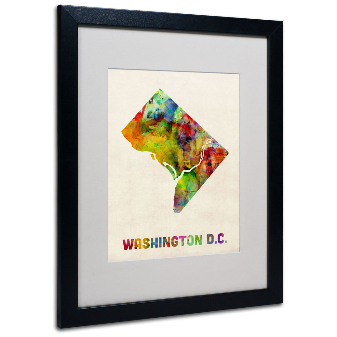 Michael Tompsett Washington D.C. Map Black Wooden Framed Art 18 x 22 Inches Image 1
