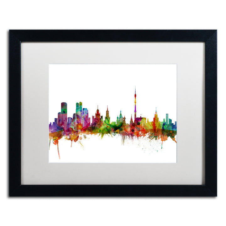 Michael Tompsett Moscow Russia Skyline Black Wooden Framed Art 18 x 22 Inches Image 1