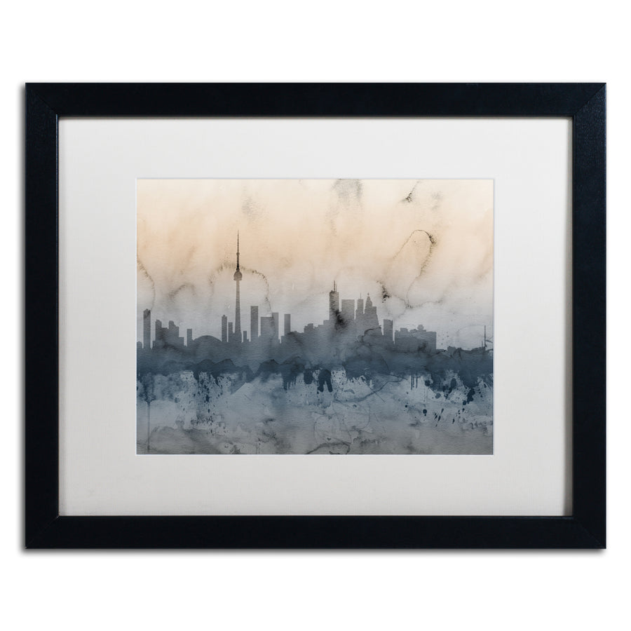 Michael Tompsett Toronto Canada Skyline V Black Wooden Framed Art 18 x 22 Inches Image 1
