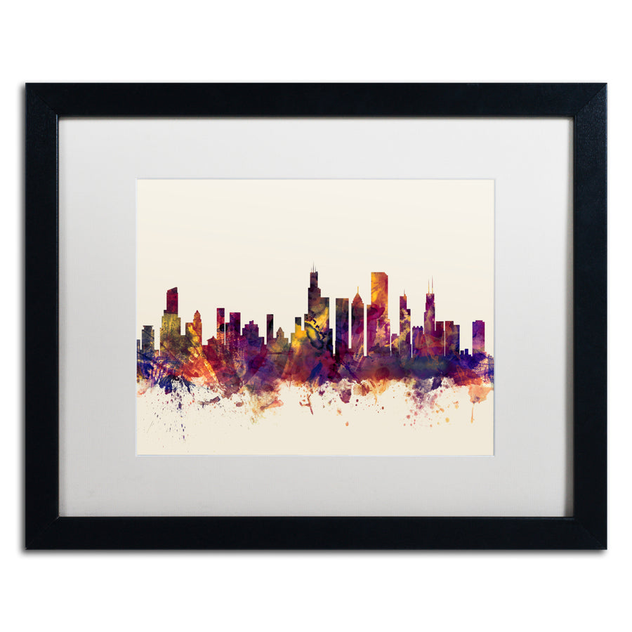 Michael Tompsett Chicago Illinois Skyline VII Black Wooden Framed Art 18 x 22 Inches Image 1