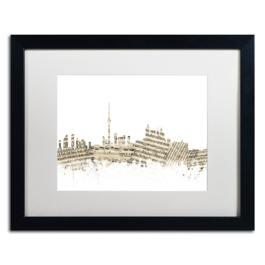 Michael Tompsett Toronto Skyline Sheet Music Black Wooden Framed Art 18 x 22 Inches Image 1