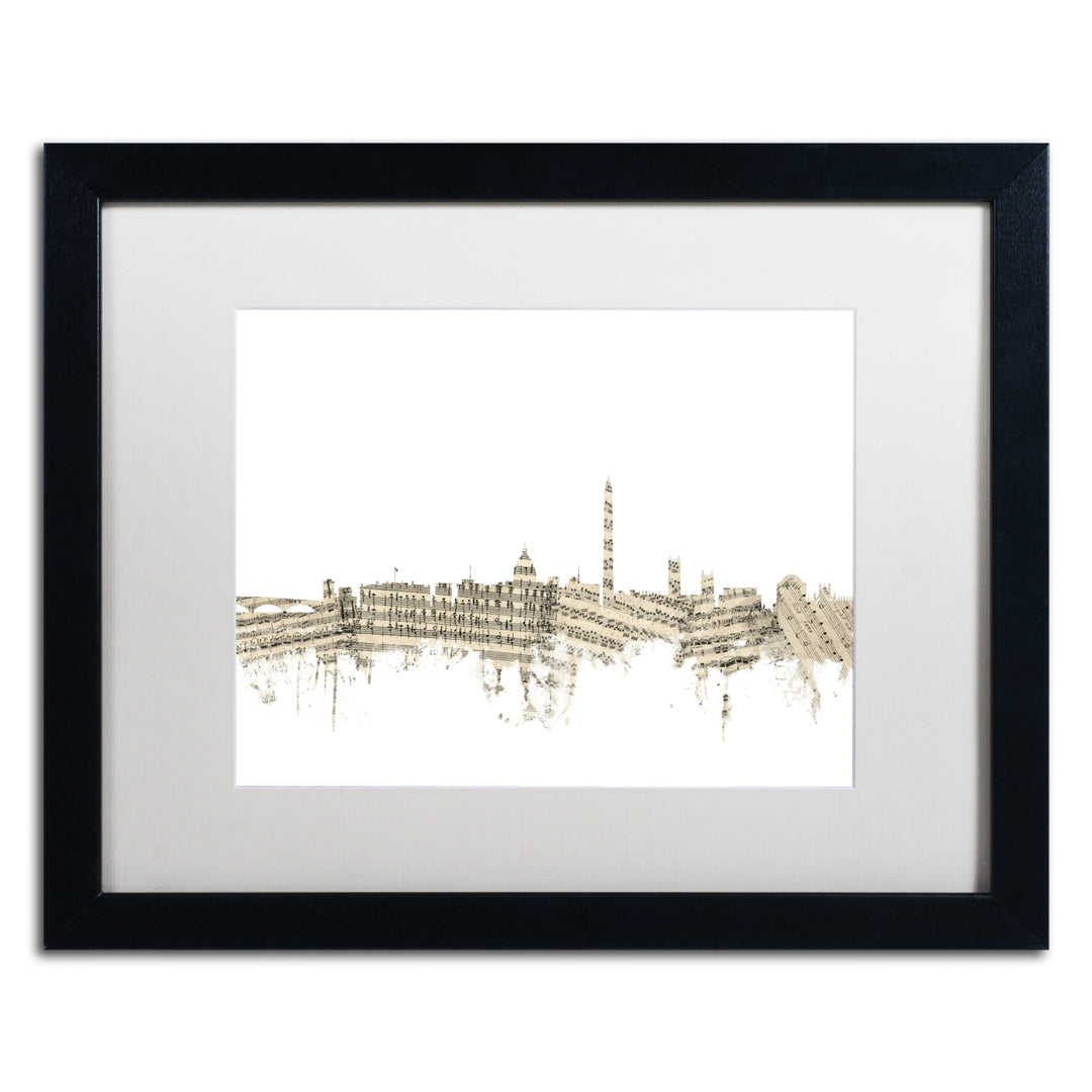 Michael Tompsett DC Skyline Sheet Music II Black Wooden Framed Art 18 x 22 Inches Image 1