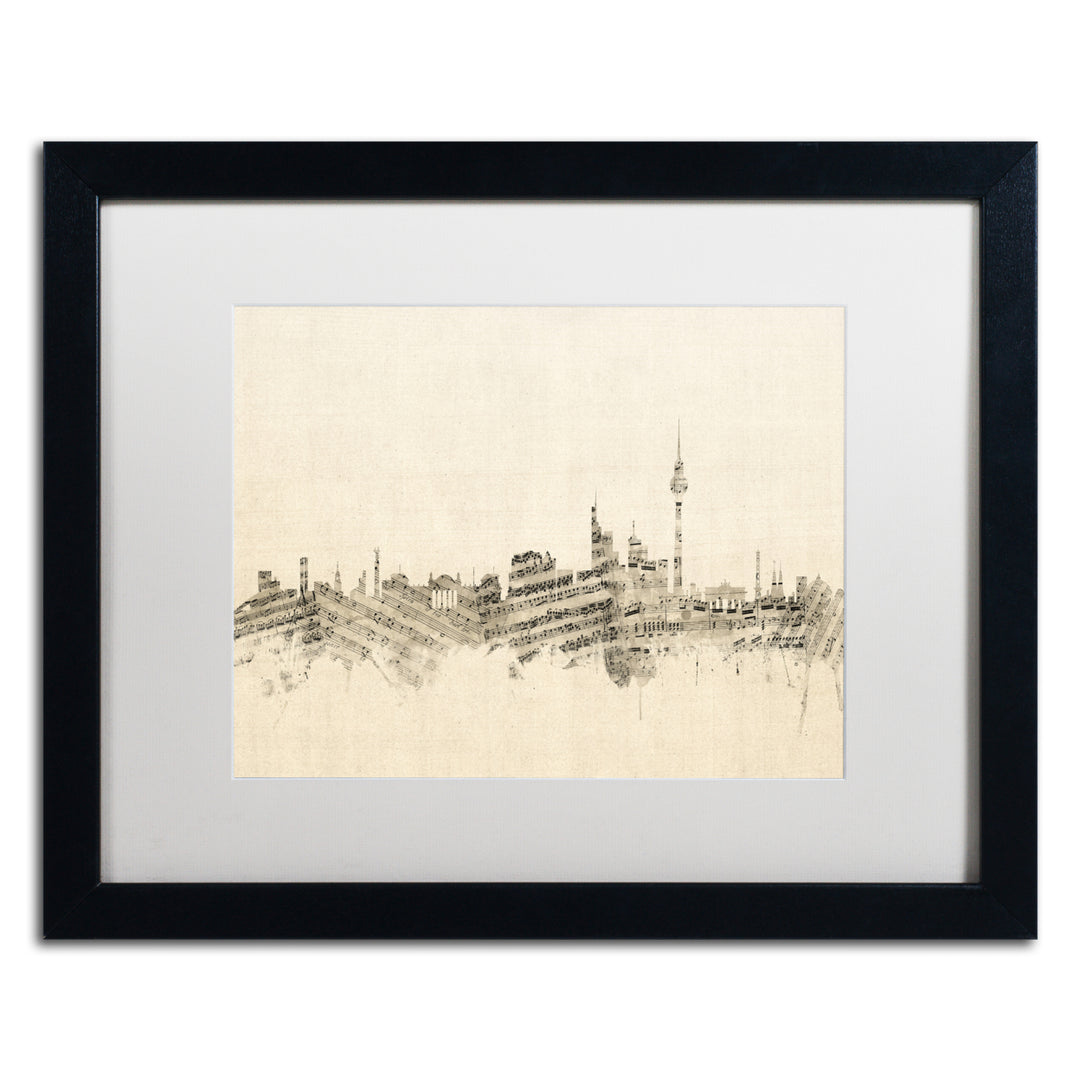 Michael Tompsett Berlin Skyline Sheet Music Black Wooden Framed Art 18 x 22 Inches Image 1
