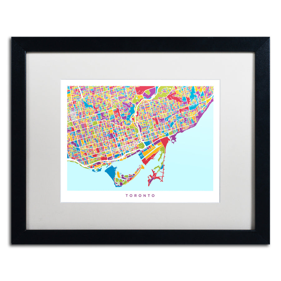 Michael Tompsett Toronto Street Map III Black Wooden Framed Art 18 x 22 Inches Image 1