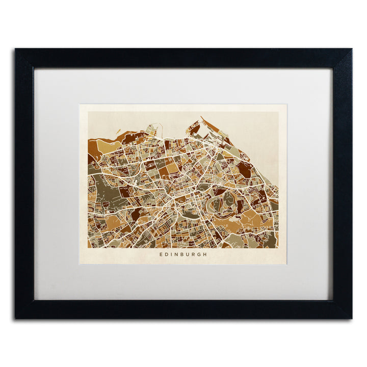 Michael Tompsett Edinburgh Street Map II Black Wooden Framed Art 18 x 22 Inches Image 1