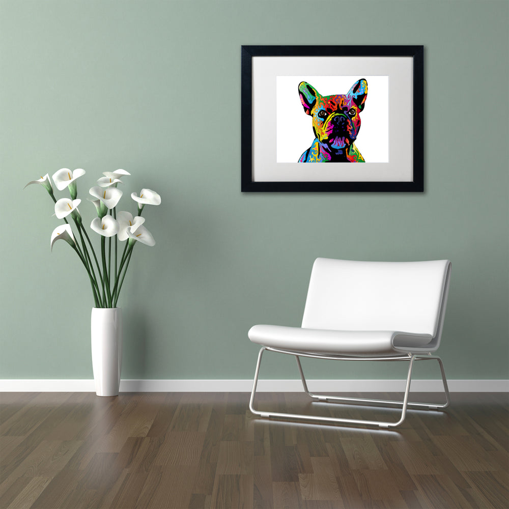 Michael Tompsett French Bulldog Black Wooden Framed Art 18 x 22 Inches Image 2